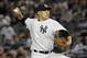 FILE - In this Tuesday, Oct. 6, 2015 file photo, New York Yankees pitcher Masahiro Tanaka delivers against the Houston Astros during the first inning of the American League wild card baseball game in New York. Yankees pitcher Masahiro Tanaka has undergone arthroscopic surgery to remove a bone spur from his right elbow, Tuesday, Oct. 20, 2015. (AP Photo/Julie Jacobson, File)
