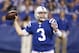 Indianapolis Colts quarterback Ryan Lindley (3) during the second half of an NFL football game against the Tennessee Titans in Indianapolis, Sunday, Jan. 3, 2016. The Colts defeat the Titans 30-24. (AP Photo/AJ Mast)