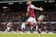 West Ham’s Dimitri Payet celebrates after scoring during the English Premier League soccer match between West Ham and Newcastle at Boleyn Ground in London, Monday, Sept. 14, 2015.(AP Photo/Frank Augstein)