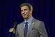 Feb 5, 2016; San Francisco, CA, USA; New York Giants quarterback Eli Manning during the Walter Payton man of the year press conference at Moscone Center in advance of Super Bowl 50 between the Carolina Panthers and the Denver Broncos. Mandatory Credit: Kirby Lee-USA TODAY Sports