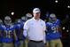UCLA head coach Jim Mora leads his team onto the field before an NCAA college football game against Southern California, Saturday, Nov. 28, 2015, in Los Angeles. (AP Photo/Jae C. Hong)
