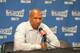 NEW ORLEANS, LA - APRIL 25: Head Coach Monty Williams of the New Orleans Pelicans speaks to the media before Game Four of the Western Conference Quarterfinals against the Golden State Warriors during the 2015 NBA Playoffs on April 25, 2015 at the Smoothie King Center in New Orleans, Louisiana. NOTE TO USER: User expressly acknowledges and agrees that, by downloading and or using this Photograph, user is consenting to the terms and conditions of the Getty Images License Agreement. Mandatory Copyright Notice: Copyright 2015 NBAE (Photo by Layne Murdoch/NBAE via Getty Images)