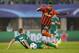 VIENNA, AUSTRIA - AUGUST 19: Christopher Dibon of Vienna (L) competes for the ball with Alex Teixeira of Donetsk during the UEFA Champions League: Qualifying Round Play Off First Leg match between SK Rapid Vienna and FC Shakhtar Donetsk on August 19, 2015 in Vienna, Austria. (Photo by Christian Hofer/Getty Images)