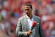 Former Manchester United defender Rio Ferdinand, working as a Television pundit is pictured ahead of the English Premier League football match between Manchester United and Tottenham Hotspur at Old Trafford in Manchester, north west England, on August 8, 2015. AFP PHOTO / OLI SCARFF
RESTRICTED TO EDITORIAL USE. No use with unauthorized audio, video, data, fixture lists, club/league logos or 'live' services. Online in-match use limited to 75 images, no video emulation. No use in betting, games or single club/league/player publications. (Photo credit should read OLI SCARFF/AFP/Getty Images)