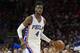 Jan 4, 2016; Philadelphia, PA, USA; Philadelphia 76ers forward Nerlens Noel (4) in a game against the Minnesota Timberwolves at Wells Fargo Center. The 76ers won 109-99. Mandatory Credit: Bill Streicher-USA TODAY Sports