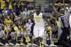 California's Jabari Bird celebrates a score against Oregon in the first half of an NCAA college basketball game Thursday, Feb. 11, 2016, in Berkeley, Calif. (AP Photo/Ben Margot)
