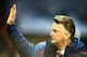 MANCHESTER, ENGLAND - FEBRUARY 02: Louis van Gaal of Manchester United waves to the crowd before the Barclays Premier League match between Manchester United and Stoke City at Old Trafford on February 2, 2016 in Manchester, England. (Photo by Clive Mason/Getty Images)