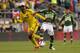 COLUMBUS, OH - DECEMBER 6: Tony Tchani #6 of the Columbus Crew SC and Diego Chara #21 of the Portland Timbers battle for control of the ball in the first half on December 6, 2015 at MAPFRE Stadium in Columbus, Ohio. Portland defeated Columbus Crew SC 2-1 to claim the MLS Cup title. (Photo by Jamie Sabau/Getty Images)