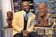 Pro Football Hall of Famer Emmitt Smith strikes a pose next to his chocolate bust at the Hershey's Times Square store in New York, Friday, Jan. 14, 2011. The NFL's leading all-time rusher was at the store to kick off the Hershey's Pro Football Hall of Fame sweepstakes offering fans a trip to the Hall of Fame Enshrinement Celebration. For more information visit www.Hersheys.com/halloffame. (Diane Bondareff/AP Images for Hershey's)