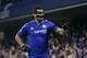 Chelsea's Diego Costa celebrates scoring his side's first goal during the English Premier League soccer match between Chelsea and Newcastle United at Stamford Bridge stadium in London, Saturday, Feb. 13, 2016. (AP Photo/Matt Dunham)