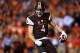 TOLEDO, OH - NOVEMBER 17: Wide receiver Gehrig Dieter #4 of the Bowling Green Falcons celebrates after catching a pass for a touchdown during the fourth quarter against the Toledo Rockets at Doyt Perry Stadium on November 17, 2015 in Bowling Green, Ohio. Toledo defeated Bowling Green 44-28. (Photo by Andrew Weber/Getty Images)