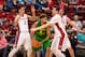 Feb 13, 2016; Stanford, CA, USA; Oregon Ducks guard Tyler Dorsey (5) is blocked by Stanford Cardinal forward Rosco Allen (25) in the first half at Maples Pavilion. Mandatory Credit: John Hefti-USA TODAY Sports