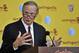 FILE - In this Oct. 13, 2015 file photo Southern California athletic director Pat Haden speaks with the media during a press conference after an NCAA college football practice in Los Angeles. Haden says he will retire on June 30, 2016. USC President Max Nikias made the announcement Friday, Feb. 5, 2016. (AP Photo/Richard Hartog,File)