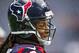 Nov 22, 2015; Houston, TX, USA; Houston Texans wide receiver DeAndre Hopkins (10) warms up before a game against the New York Jets at NRG Stadium. Mandatory Credit: Troy Taormina-USA TODAY Sports