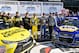 Feb 14, 2016; Daytona Beach, FL, USA; NASCAR Sprint Cup Series driver Chase Elliott (24) celebrates winning the pole while NASCAR Sprint Cup Series driver Matt Kenseth (20) celebrates winning the outside pole for the Daytona 500 at Daytona International Speedway. Mandatory Credit: Jasen Vinlove-USA TODAY Sports