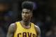 Cleveland Cavaliers' Iman Shumpert is shown during a timeout in the second half of an NBA basketball game against the New Orleans Pelicans, Saturday, Feb. 6, 2016, in Cleveland. (AP Photo/Tony Dejak)