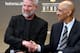 Former NFL players Brett Favre, left, and Tony Dungy, who will be inducted into the Pro Football Hall of Fame class of 2016, speak in the Hall of Fame press room at the the 5th annual NFL Honors at the Bill Graham Civic Auditorium on Saturday, Feb. 6, 2016, in San Francisco. (Photo by Jack Dempsey/Invision for NFL/AP Images)