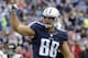 Tennessee Titans tight end Craig Stevens celebrates after catching a 10-yard touchdown pass against the Jacksonville Jaguars in the first half of an NFL football game Sunday, Dec. 6, 2015, in Nashville, Tenn. (AP Photo/James Kenney)