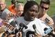 Cleveland Browns center Alonzo Ephraim talks to reporters after practice at the team's football training camp Wednesday, Aug. 16, 2006, in Berea, Ohio. The NFL has suspended Ephraim for the first four games of the 2006 season for violating the league's substance abuse policy. (AP Photo/Mark Duncan)