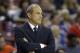 San Antonio Spurs assistant coach Ettore Messina, of Italy, during the second half of an NBA preseason basketball game against the Sacramento Kings in Sacramento, Calif., Thursday Oct. 8, 2015. Spurs head coach Gregg Popovich did not travel with the team and Messina filled in as head coach. The Kings won 95-92.(AP Photo/Rich Pedroncelli)