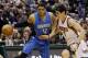 Milwaukee Bucks' Ersan Ilyasova fouls Orlando Magic's Tobias Harris (12) during the first half of an NBA basketball game Wednesday, March 11, 2015, in Milwaukee. (AP Photo/Morry Gash)