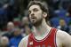 Chicago Bulls’ Pau Gasol of Spain plays in the first quarter of an NBA basketball game against the Minnesota Timberwolves, Saturday, Feb. 6, 2016, in Minneapolis. (AP Photo/Jim Mone)