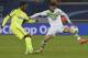 Wolfsburg's Christian Traesch, right, and Gent's Renato Neto vie for the ball during the Champions League round of 16, 1st leg soccer match between Gent and Wolfsburg at Ghelamco Arena in Ghent, Belgium, Wednesday, Feb. 17, 2016. (AP Photo/Geert Vanden Wijngaert)