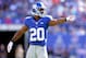 New York Giants corner back Prince Amukamara #20 during an NFL game against the Atlanta Falcons at MetLife Stadium in East Rutherford, N.J. on Sunday, Sept. 20, 2015. (AP Photo/Brad Penner)
