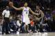 Philadelphia 76ers' Jahlil Okafor (8) in action against Brooklyn Nets' Thomas Robinson (41) during the second half of an NBA basketball game, Saturday, Feb. 6, 2016, in Philadelphia. The 76ers won 103-98. (AP Photo/Chris Szagola)