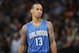 Orlando Magic guard Shabazz Napier (13) in the second half of an NBA basketball game Tuesday, Dec. 8, 2015, in Denver. Orlando won 85-74. (AP Photo/David Zalubowski)