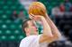Nov 29, 2014; Salt Lake City, UT, USA; Utah Jazz forward Steve Novak warms up prior to the game against the Los Angeles Clippers at EnergySolutions Arena. Mandatory Credit: Russ Isabella-USA TODAY Sports