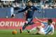 Real Madrid's forward Jese Rodriguez Ruiz (L) vies with Malaga's Portuguese forward Ricardo Horta during the Spanish league football match Malaga CF vs Real Madrid CF at La Rosaleda stadium in Malaga on February 21, 2016. / AFP / JORGE GUERRERO (Photo credit should read JORGE GUERRERO/AFP/Getty Images)