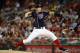 Washington Nationals starting pitcher Stephen Strasburg throws during a baseball game against the New York Mets at Nationals Park, Wednesday, Sept. 9, 2015, in Washington. (AP Photo/Alex Brandon)