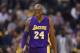 Feb 8, 2016; Indianapolis, IN, USA; Los Angeles Lakers guard Kobe Bryant (24) who is going to retire after the season plays his last game against the Indiana Pacers at Bankers Life Fieldhouse. Mandatory Credit: Brian Spurlock-USA TODAY Sports