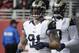 St. Louis Rams defensive end Chris Long (91) warms up before an NFL football game against the San Francisco 49ers in Santa Clara, Calif., Sunday, Jan. 3, 2016. (AP Photo/Marcio Jose Sanchez)
