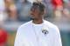 Jacksonville Jaguars defensive end Dante Fowler watches teammates warm up before of an NFL football game against the Miami Dolphins in Jacksonville, Fla., Sunday, Sept. 20, 2015.(AP Photo/Stephen B. Morton)