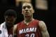 Miami Heat's Michael Beasley looks up during an NBA basketball game against the Milwaukee Bucks Tuesday, March 24, 2015, in Milwaukee. (AP Photo/Aaron Gash)