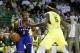 Kansas guard Wayne Selden Jr. (1) attempts to drive the baseline to the basket against Baylor's Johnathan Motley (5) in the first half of an NCAA college basketball game, Tuesday, Feb. 23, 2016, in Waco, Texas. (AP Photo/Tony Gutierrez)
