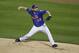 New York Mets Matt Harvey (33) delivers a pitch in Game 3 of baseball’s National League Division Series against the Los Angeles Dodgers, Monday, Oct. 12, 2015, at CitiField in New York. (AP Photo/Frank Franklin II)