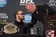 LAS VEGAS, NV - JULY 11: UFC President Dana White (R) speaks with UFC interim featherweight champion Conor McGregor during the UFC 189 post fight press conference at the MGM Grand Garden Arena on July 11, 2015 in Las Vegas, Nevada. (Photo by Jeff Bottari/Zuffa LLC/Zuffa LLC via Getty Images)