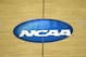 Mar 22, 2015; Seattle, WA, USA; General view of the NCAA logo at midcourt of the KeyArena during the game between the Northern Iowa Panthers and Louisville Cardinals in the third round of the 2015 NCAA Tournament. Mandatory Credit: Kirby Lee-USA TODAY Sports