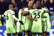 Manchester City's Argentinian forward Sergio Aguero celebrates with his teammates after scoring during the UEFA Champions league round of 16, first leg, football match FC Dynamo Kyiv vs Manchester City FC at the NSC Olimpiski stadium in Kiev on February 24, 2016. AFP PHOTO / SERGEI SUPINSKY / AFP / SERGEI SUPINSKY (Photo credit should read SERGEI SUPINSKY/AFP/Getty Images)
