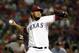 Texas Rangers starting pitcher Yovani Gallardo works against the Detroit Tigers in the second inning of a baseball game Wednesday, Sept. 30, 2015, in Arlington, Texas. (AP Photo/Tony Gutierrez)