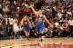MIAMI, FL - FEBRUARY 24: Stephen Curry #30 of the Golden State Warriors celebrates after hitting a three point shot against the Miami Heat on February 24, 2016 at American Airlines Arena in Miami, Florida. NOTE TO USER: User expressly acknowledges and agrees that, by downloading and or using this Photograph, user is consenting to the terms and conditions of the Getty Images License Agreement. Mandatory Copyright Notice: Copyright 2016 NBAE (Photo by Oscar Baldizon/NBAE via Getty Images)