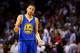 MIAMI, FL - FEBRUARY 23: Stephen Curry #30 of the Golden State Warriors reacts during the game against the Miami Heat at the American Airlines Arena on February 24, 2016 in Miami, Florida. NOTE TO USER: User expressly acknowledges and agrees that, by downloading and or using this photograph, User is consenting to the terms and conditions of the Getty Images License Agreement. (Photo by Rob Foldy/Getty Images)