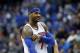 New York Knicks' Carmelo Anthony plays during the first quarter of an NBA basketball game against the Minnesota TimberwolvesSaturday, Feb. 20, 2016, in Minneapolis. (AP Photo/Jim Mone)