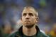Green Bay Packers wide receiver Jordy Nelson watches from the bench against the Detroit Lions during the first half of an NFL football game, Thursday, Dec. 3, 2015, in Detroit. (AP Photo/Paul Sancya)