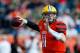 Jan 30, 2016; Mobile, AL, USA; North squad quarterback Carson Wentz of North Dakota State (11) looks to throw a pass during first half of the Senior Bowl at Ladd-Peebles Stadium. Mandatory Credit: Butch Dill-USA TODAY Sports