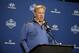 Denver Broncos general manager John Elway responds to a question during a news conference at the NFL football scouting combine Thursday, Feb. 25, 2016, in Indianapolis. (AP Photo/Darron Cummings)