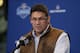 Carolina Panthers head coach Ron Rivera speaks during a press conference at the NFL football scouting combine in Indianapolis, Thursday, Feb. 25, 2016. (AP Photo/Michael Conroy)